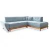 Image de Canapé d'angle 6pl convertible, angle droit, bleu clair