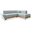 Image de Canapé d'angle 6pl convertible, angle droit, gris clair