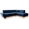 Image de Canapé d'angle 6pl convertible, angle droit, bleu marine