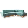 Image de Canapé d'angle 6pl convertible, angle droit, turquoise