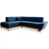 Image de Canapé d'angle 6pl convertible, angle gauche, bleu marine