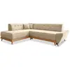 Image de Canapé d'angle 6pl convertible, angle gauche, beige