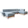 Image de Canapé d'angle 8pl droite, convertible, bleu clair