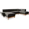 Image de Canapé d'angle 8pl droite, convertible, anthracite