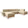 Image de Canapé d'angle 8pl droite, convertible, beige