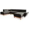 Image de Canapé d'angle 8pl gauche, convertible, anthracite