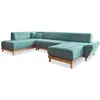 Image de Canapé d'angle 8pl gauche, convertible, turquoise