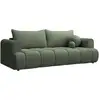 Image de Canapé convertible 3 places en tissu chenille vert