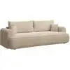 Image de Canapé convertible 3 places en tissu chenille beige clair