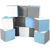 Image de Lot cubes XXL mousse 12 pcs blanc, bleu clair, gris