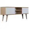 Image de Meuble tv 120 cm stratifiés blanc et bois
