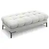 Image de Banc 2 places en tissu velours argent