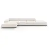 Image de Canapé d'angle 5 places en tissu structuré beige clair
