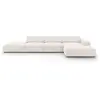 Image de Canapé d'angle 5 places en tissu structuré beige clair