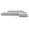 Image de Canapé d'angle 5 places en tissu structuré gris clair
