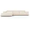 Image de Canapé d'angle 4 places en velours beige clair