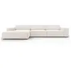 Image de Canapé d'angle 4 places en tissu structuré beige clair