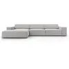 Image de Canapé d'angle 4 places en tissu structuré gris clair