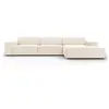 Image de Canapé d'angle 4 places en velours beige clair