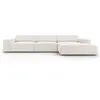 Image de Canapé d'angle 4 places en tissu structuré beige clair