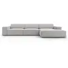 Image de Canapé d'angle 4 places en tissu structuré gris clair