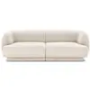 Image de Canapé 2 places en tissu velours beige clair