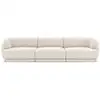 Image de Canapé 3 places en tissu velours beige clair