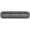 Image de Canapé 3 places en tissu velours gris clair