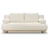 Image de Canapé convertible 3 places en tissu bouclé beige