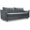 Image de Canapé convertible slim velours anti-tâche, gris