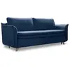 Image de Canapé convertible slim velours anti-tâche, bleu marine