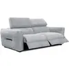 Image de Canapé droit 3 places avec 2 relax électriques tissu gris clair