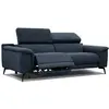 Image de Canapé 3 places avec 1 fonction relax et appuie-tête réglables, bleu