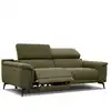Image de Canapé 3 places avec 1 fonction relax et appuie-tête réglables, vert