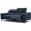 Image de Canapé 3 places avec 1 fonction relax et appuie-tête réglables, bleu