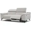 Image de Canapé 3 places avec 1 fonction relax et appuie-tête réglables, crème