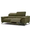 Image de Canapé 3 places avec 1 fonction relax et appuie-tête réglables, vert
