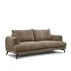 Image de Canapé droit 3 places tissu beige foncé