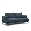 Image de Canapé droit 3 places tissu bleu marine
