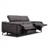 Image de Canapé droit 3 places avec 2 relax électriques tissu gris foncé