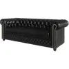 Image de Canapé Chesterfield 3 places en cuir végan, noir