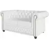 Image de Canapé Chesterfield 2 places en cuir végan, blanc