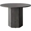 Image de Table à manger ronde aspect frêne, nuances de gris et de noir, 110 cm