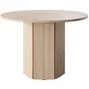 Image de Table à manger ronde aspect bois de chêne beige, 110x75 cm