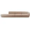 Image de Canapé gauche 4 places en tissu velours cappuccino
