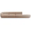 Image de Canapé droit 4 places en tissu velours cappuccino
