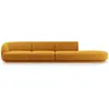 Image de Canapé droit 4 places en tissu velours jaune