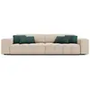 Image de Canapé 4 places en tissu velours beige clair