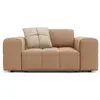 Image de Fauteuil en tissu velours beige foncé