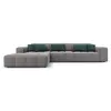 Image de Canapé d'angle gauche 4 places en tissu velours gris clair